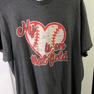 My Heart Is On That Field Baseball Graphic Tee - Dark Gray